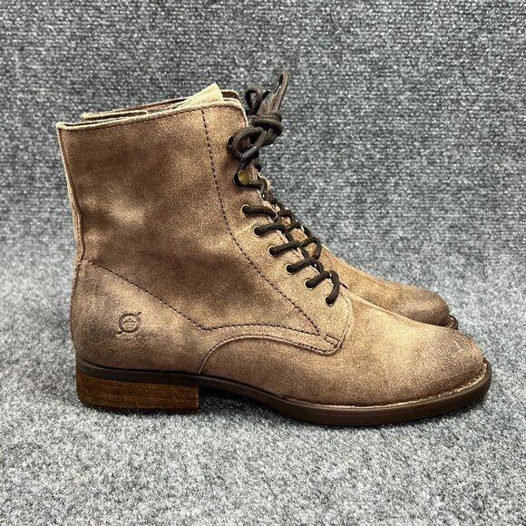 Born Boreen Boots Women's Size 8 Brown Leather Rustic Lace Up Combat Boots - Picture 1 of 12